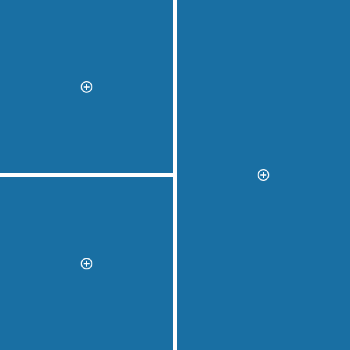 Коллаж из 3-х фотографий - два квадрата и прямоугольник